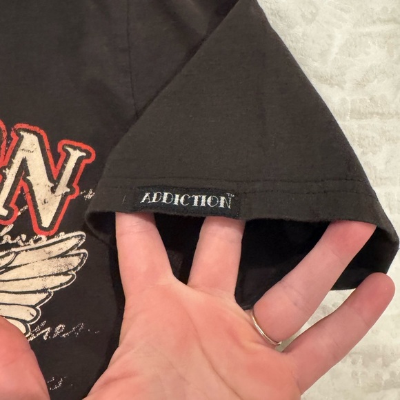 Addiction Black Graphic T-Shirt live fast die last motorcycle  racing - Picture 4 of 9